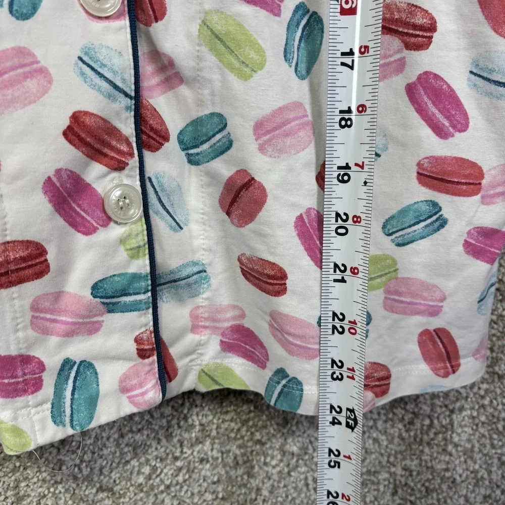 BedHead Pajamas Set Womens‎ Small Multicolor Macaron Print Button Up Made USA